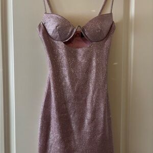 Pink Glitter Bustier Corset Mini Dress ✨